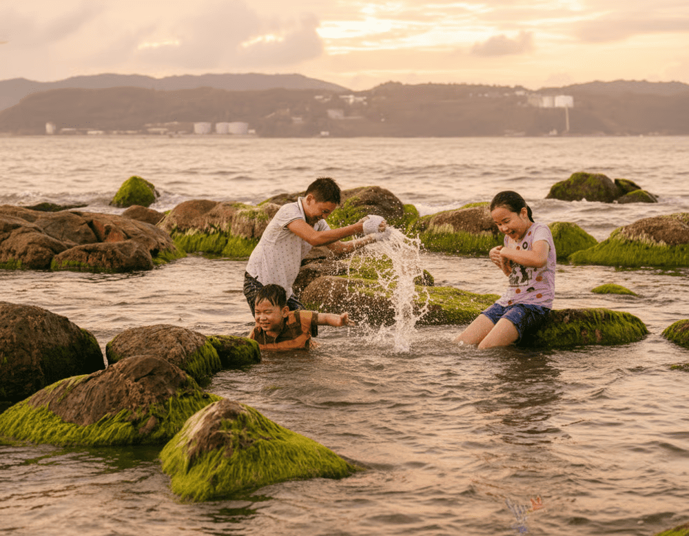 Du khách có thể tắm hoặc thư giãn tại bãi biển Nam Ô.